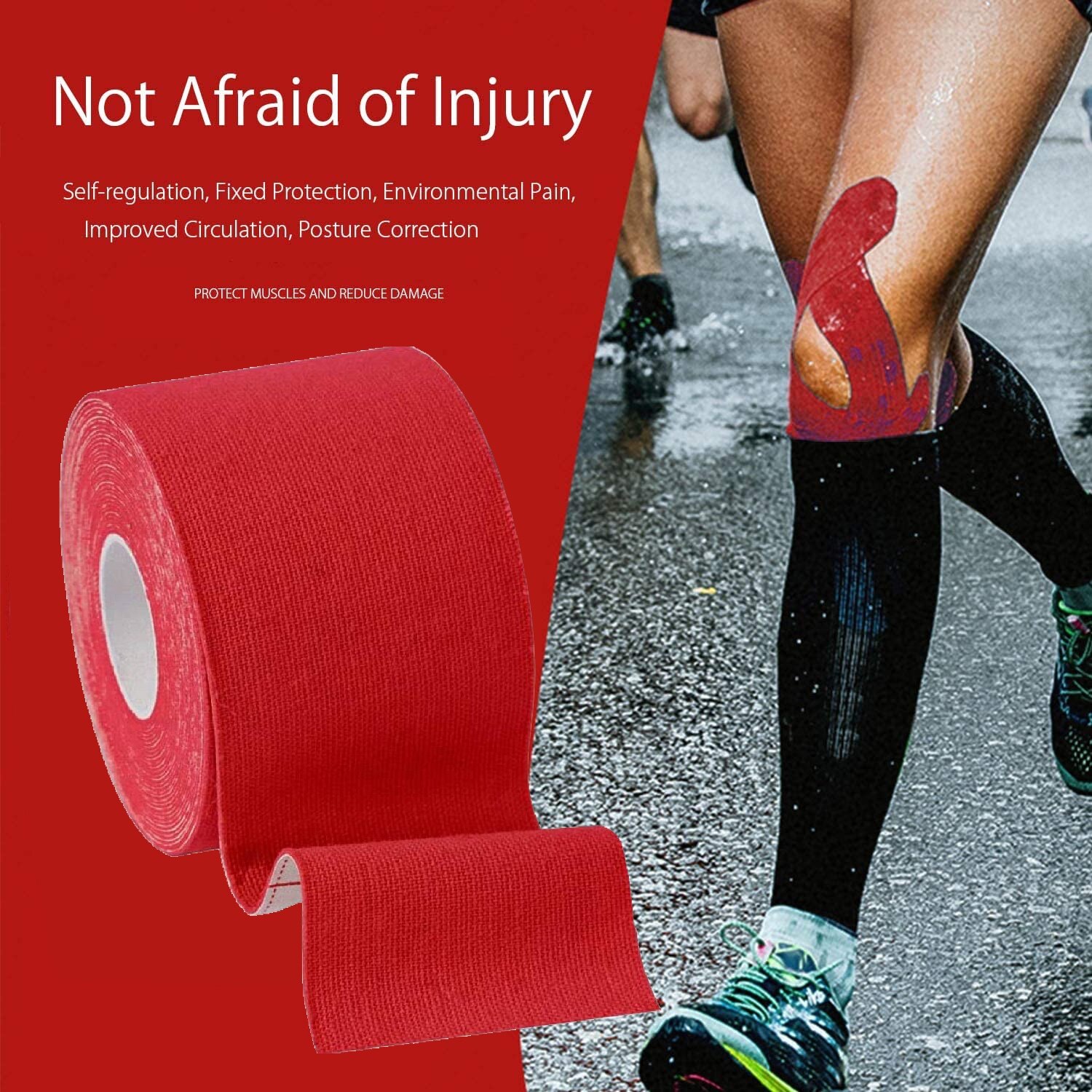 2022 Sport Kinesiology Athletic Tape - Sports Injury Tape for Knee, Joint, Muscle Support - Adhesive Kinetic Tape/KT Tape - Improve Blood Circulation, Swelling, Pain Relief