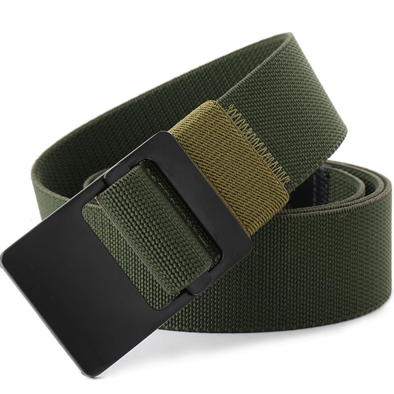 Korean-style Men's Woven Belt Men's Canvas Golf Belt Hole-free Elastic Elastic Popular Young Student's Pants Belt