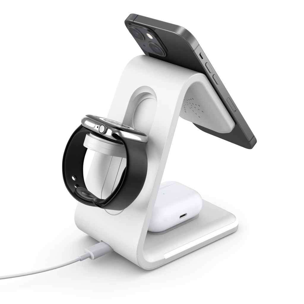 DESKTRON Wireless Charger, Magnetic 3 in 1 Wireless Charging Dock, Night Light Qi Fast Wireless Charging Station For iPhone Apple Watch Airpods. | SG STOCK