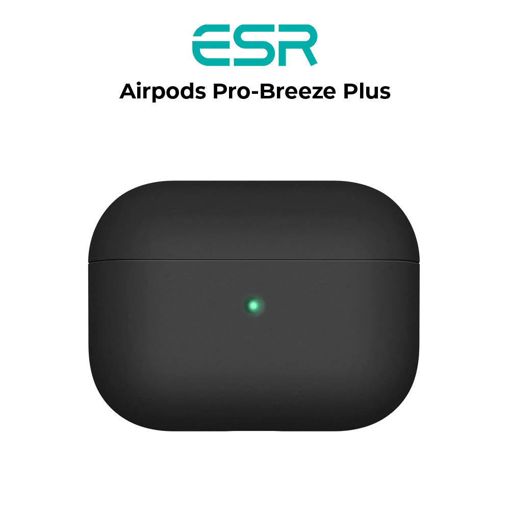 ESR Protective Silicone Cover for AirPods Pro Charging Case Breeze Plus Series Ultra-Thin Case Skin Slim-Fit Visible Front LED Shock & Scratch-Resistant
