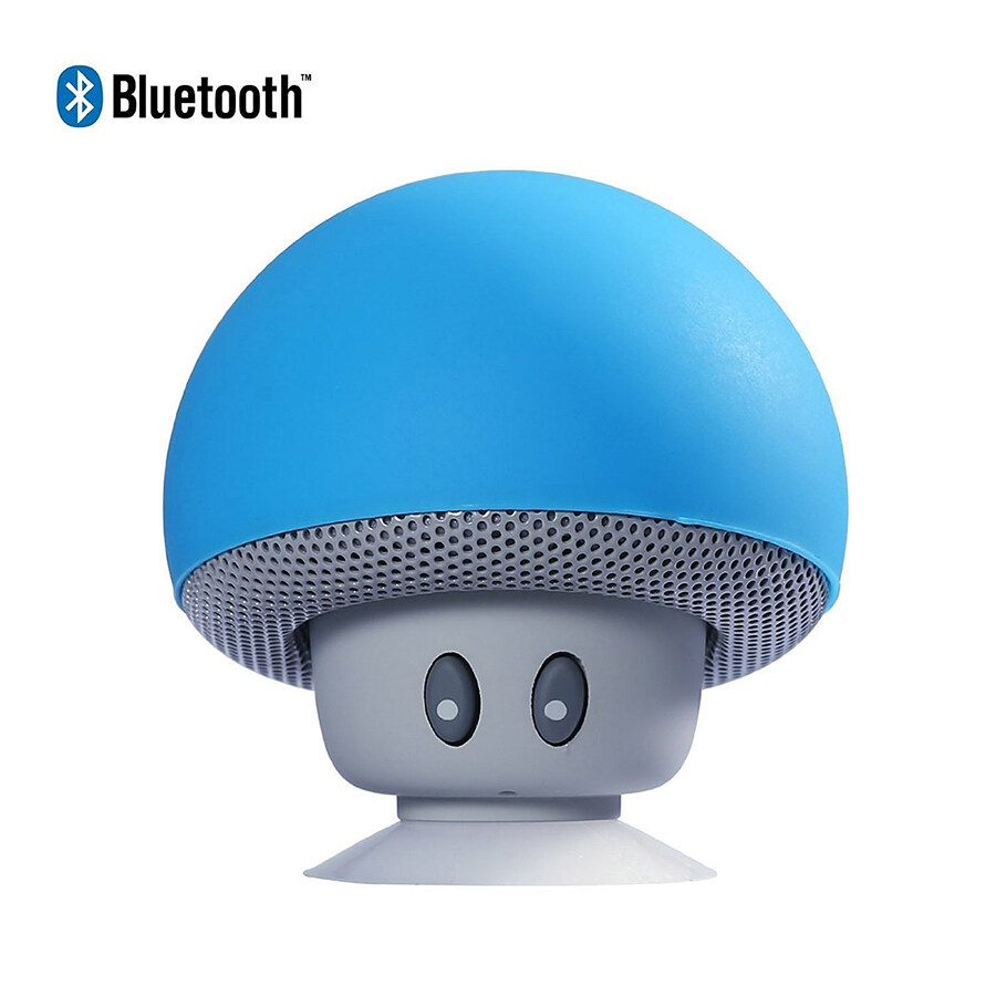 Kebidumei Cute Portable Mini Mushroom Wireless Bluetooth Speaker Stereo Subwoofer Silicone Suction Cup Loudspeaker Phone Holder Audio with Mic