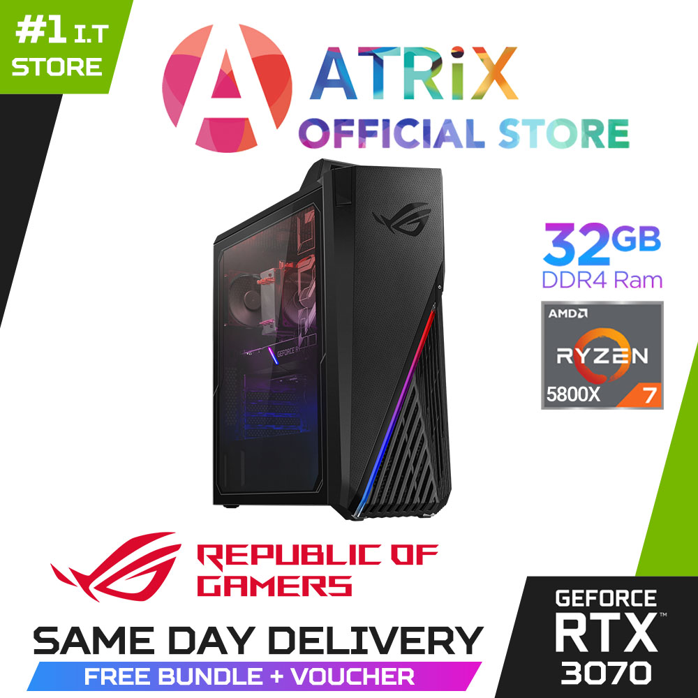 【ROG 11% OFF】ROG Strix GA15 G15DK-RTX3070W | AMD Ryzen™ 7 5800X Processor | 32GB DDR4 RAM | NVIDIA® GeForce® RTX3070 | 512GB SSD + 2TB HDD | Bundled with Wired Keyboard and Mouse | 3Y ASUS Onsite Warr