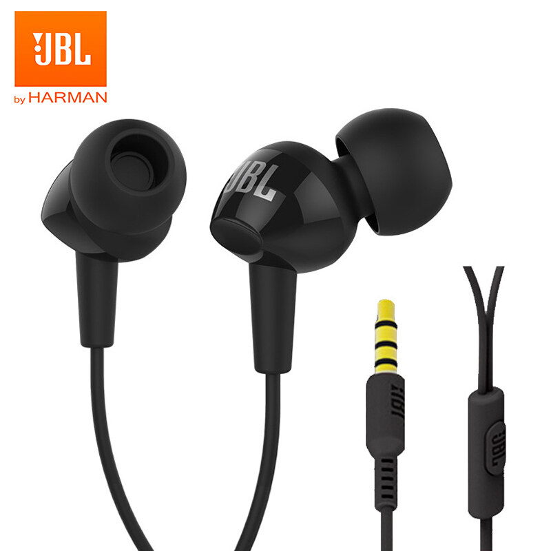 Original For JBL C100Si 3.5mm Wired Stereo Earphones Deep Bass Music Sports Headset Running Earphone Hands-free Call with Microphone