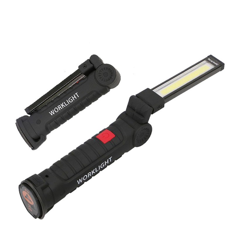 A-Mio Handheld 5 Mode COB Flashlight Cordless Rechargeable Magnetic LED Torch Flexible Inspection Lamp Work Light for Outdoor Camping Car Truck