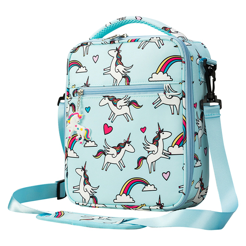 Cartoon Unicorn Insulated Lunch Bag With Shoulder Strap Cute Lunch Box Thermal Tote Bag Portable Leak Proof Cooler Bag For Kids Teen
