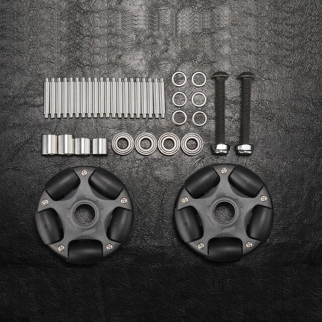 2PCS 58Mm Nylon Omni Wheel With Metal Shaft And M6*60MM Screw For Brompton Fender Roller Rack Wheels Upgrade Essories Parts