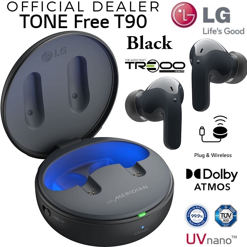 LG TONE Free T90 Wireless Bluetooth Noise-Cancelling In-Ear Earphone With Mic