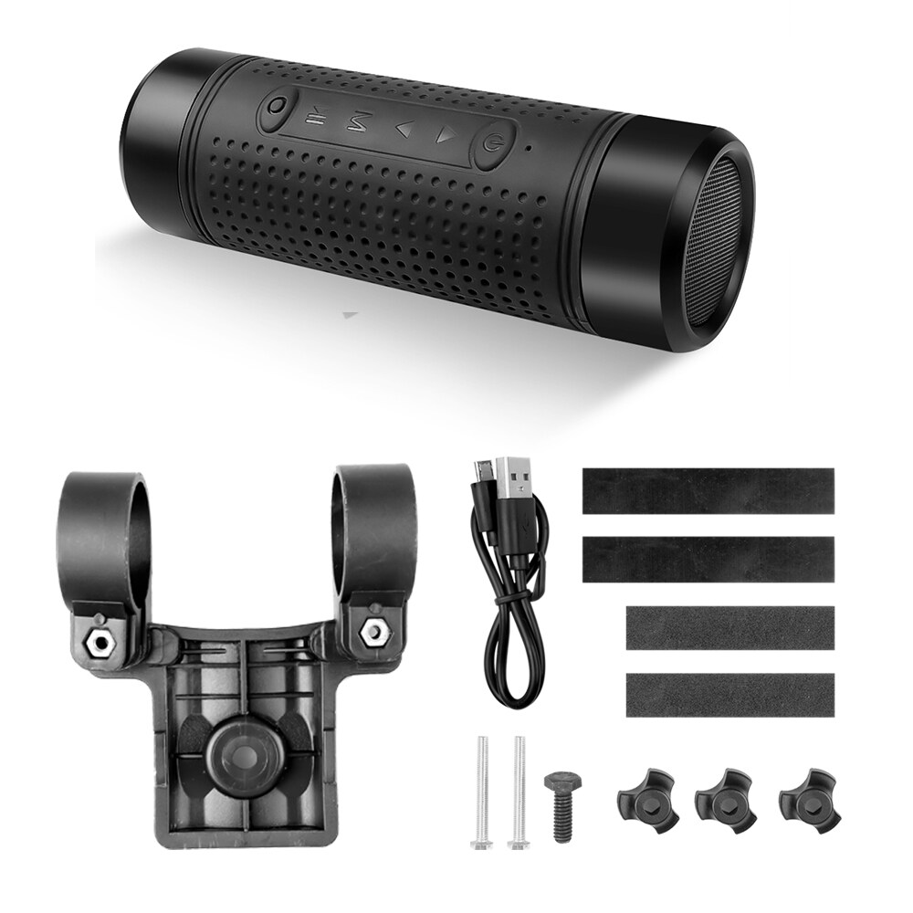 Kebidumei Outdoor Smart Wireless Bluetooth Speaker with LED Light Bicycle Waterproof Portable Subwoofer Bass Speaker for Bike with Mount Function