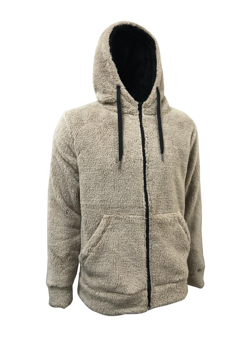 HIGH PILE CORAL FLEECE HOODIE JACKET - FJ9198