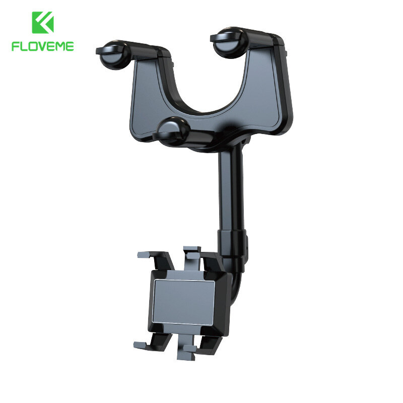 FLOVEME New Multifunctional Car Phone Holder Car Rearview Mirror Mounts for GPS Navigation 360° Rotating Retractable Car Phone Stand Holder for iPhone 14 Pro Max 13 12 Pro Max Samsung S22 Ultra S21 Ul