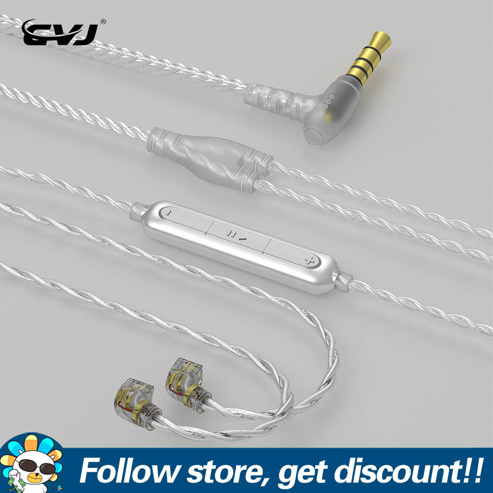 FAAEAL CVJ V7 HiFi Earphone Cable 3.5mm Replacement Audio Earbuds Wire SPin/2Pin 0.75mm 0.78mm Silver-plated Upgrade Headsets Line For BLON BL03 Moondrop Aria KATO KZ EDA DQ6S EDX ZEX ZSN Pro GK G10 C