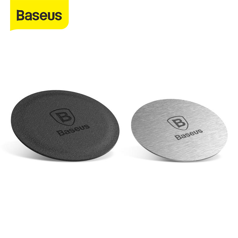 Baseus Magnetic Disk For Car Phone Holder Magnet Metal Plate & Leather Iron Sheets For Magnetic Air Vent Mount Car Holder Stand（2 Pcs）