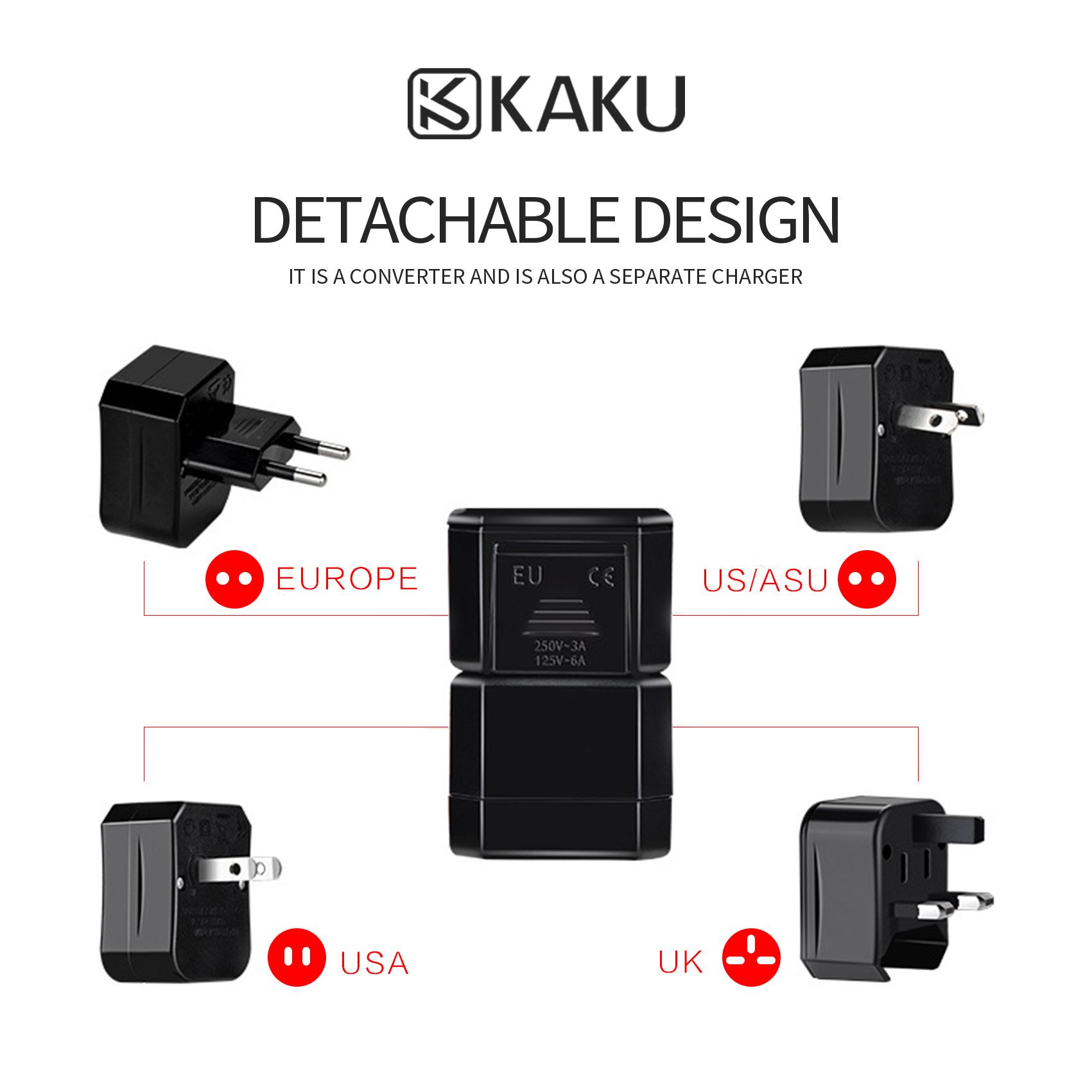 【SG Seller】KAKU Universal Travel Power Adapter, International Charger Adapter Travel Plug for UK/USA/EU/AUS 150 Countries, can used in cruise~