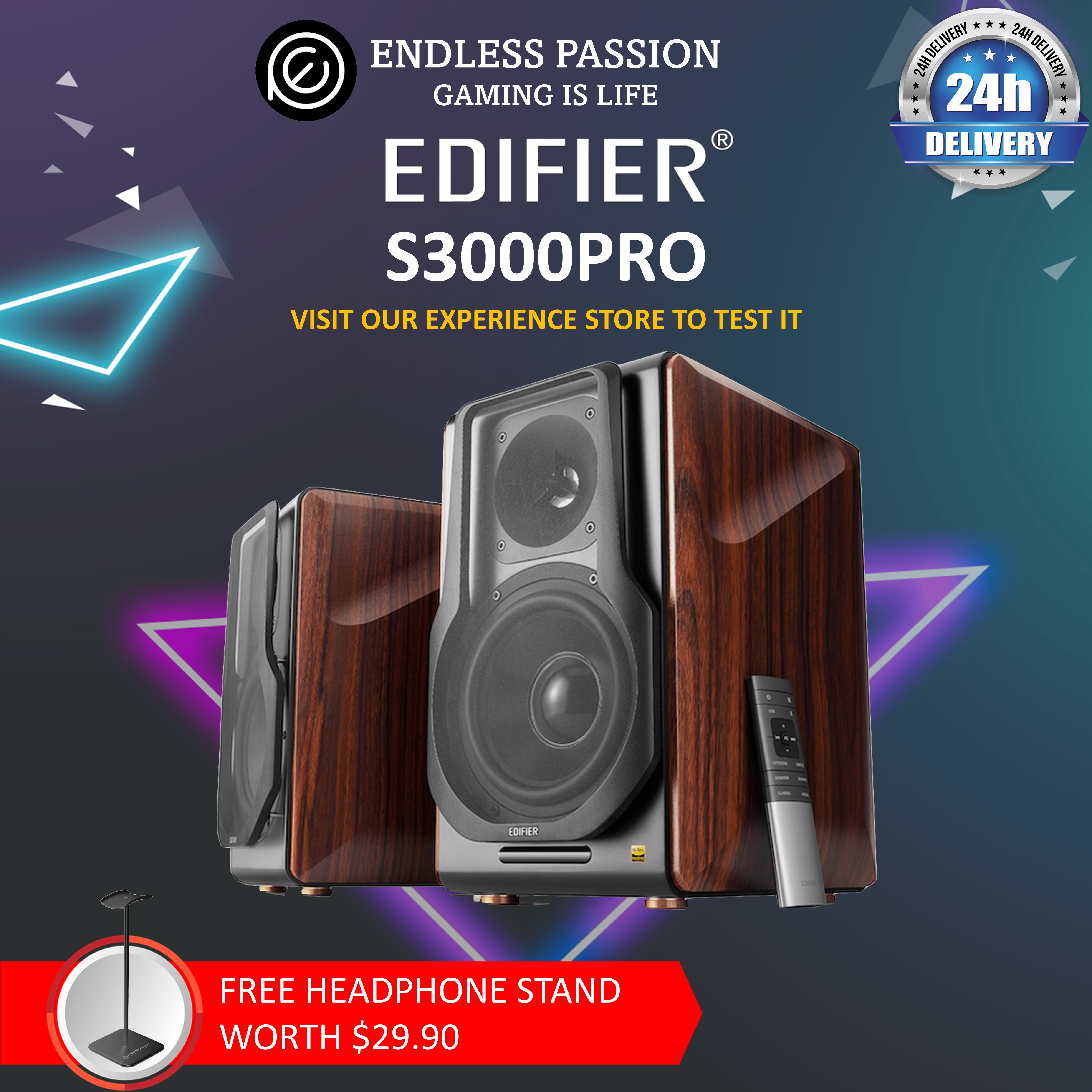 Edifier S3000Pro Audiophile Active Speakers - Truly Wireless, Bluetooth 5.0 aptX Wireless, USB Audio, Planar Diaphragm Tweeters and 6.5" Woofers