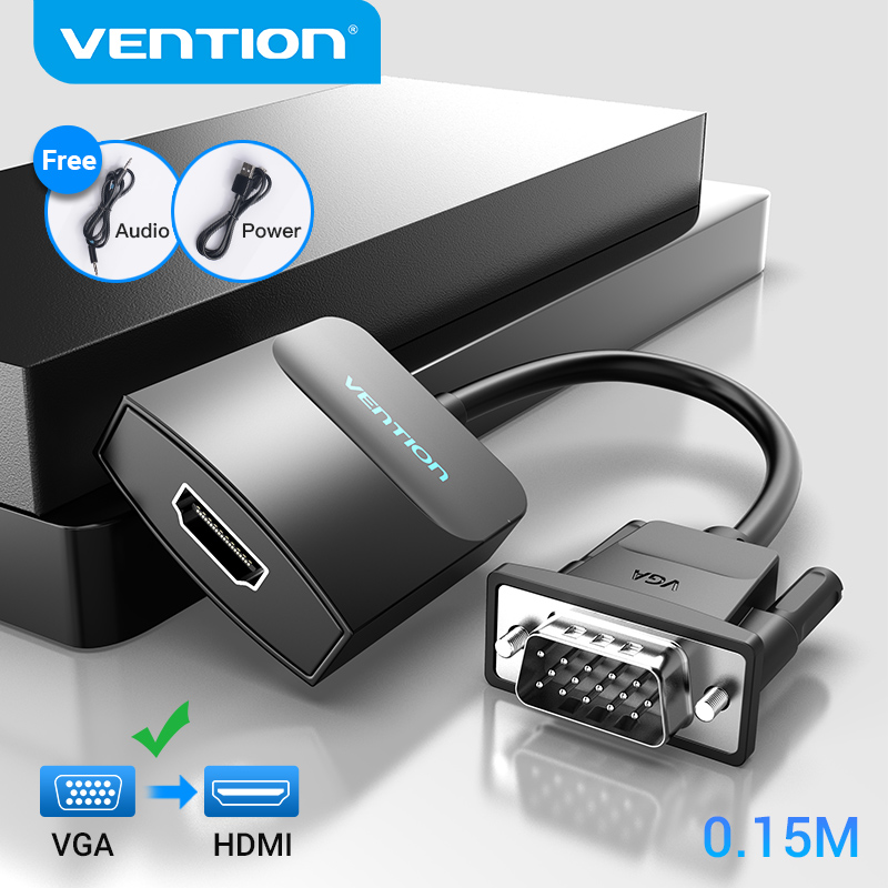 Vention VGA to HDMI Adapter 1080P VGA Male to HDMI Female Converter Cable With Audio USB Power for Laptop Desktop TV Monitor Projector PS4/3 HDTV VGA HDMI Converter