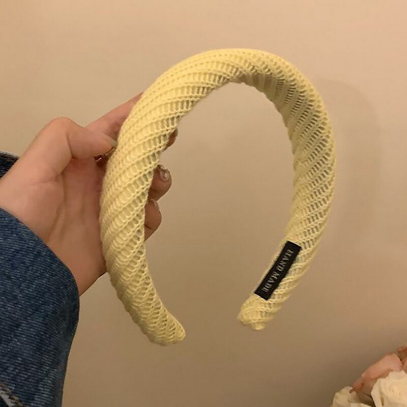 MJartoria Women Knitting Headband Autumn And Winter Girls Retro Hair Bands Soft Hairband Headwear Solid Color Headband