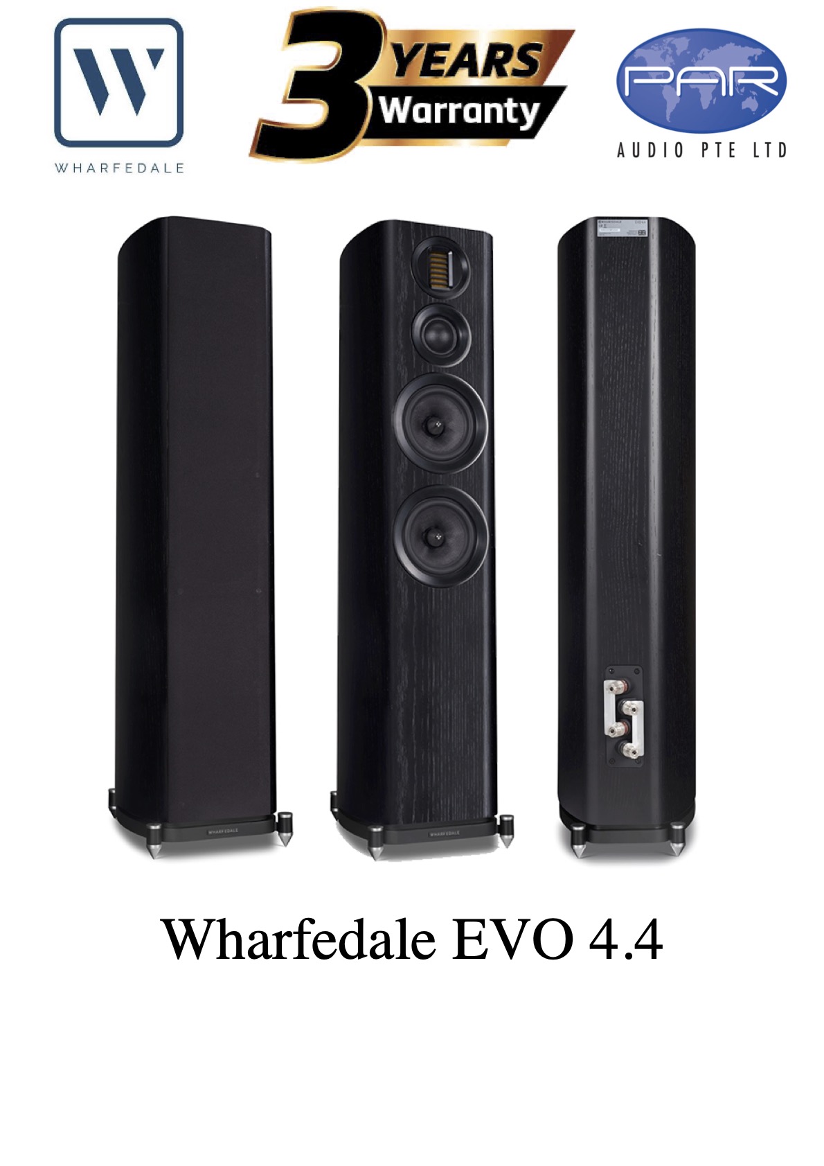 WHARFEDALE EVO 4.4 (Black), 3 YEARS WARRANTY