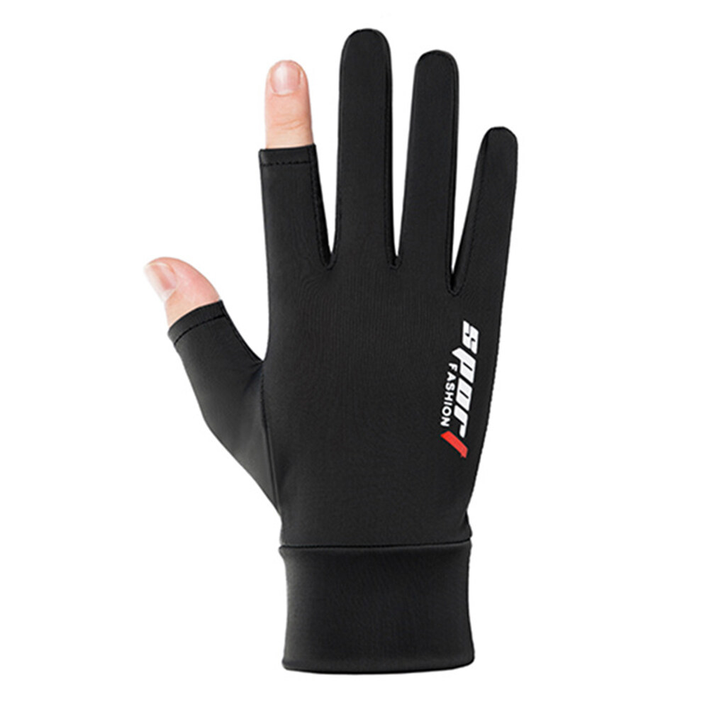 Hozzen Ice Silk Gloves Non-Slip Breathable Outdoor Sports Driving Riding Touch Screen Gloves Thin Anti-UV Protection Fitness Fishing Gloves
