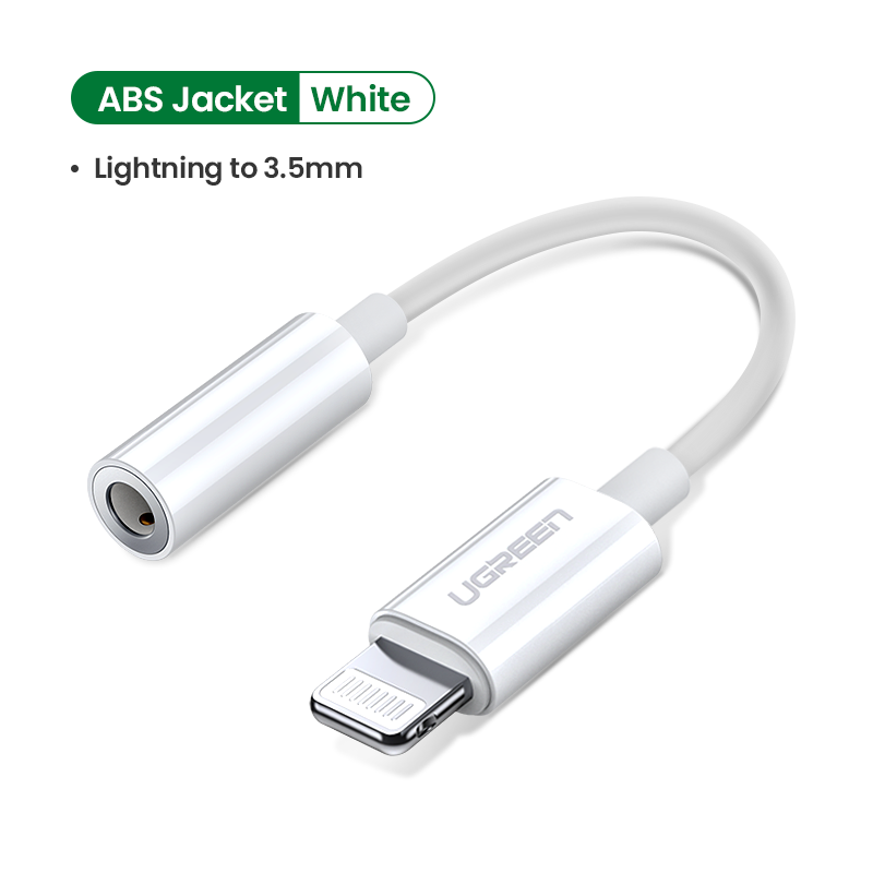 UGREEN MFI Lightning to 3.5mm Jack AUX Cable Made for iPhone 13 / iPhone SE2/12/11/XR/XS/XS MAX/8Plus/8/iPhone 7 Plus/iPad Air/Pro 3.5mm Lightning 3.5 MFI Headphones Audio Adapter Splitter